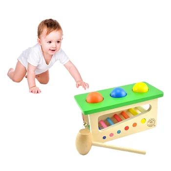 

Baby Wooden Toys Hammer Knocking Ball Game Toy Musical Toys Instrument Gift Sound Maker Early Educational Toys For Kids
