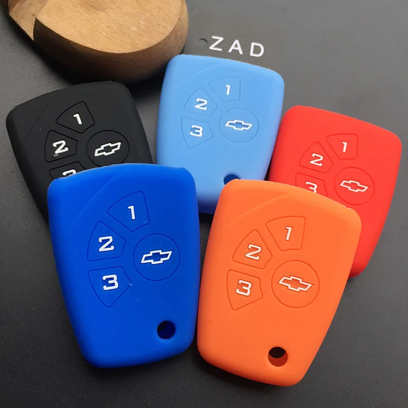 

ZAD 3 button silicone rubber car key cover case for Chevrolet key cover