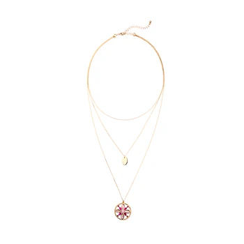

Fashion New Arrival Romantic Long Adjustable Layer Necklace For Women Handmade Wholesale Date Gift Flower Necklace Jewelry