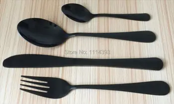 

2235B Stainless steel Cutlery set 24pcs Black Plating Titanium /Colored Flatware set of Restaurant / Flatware in Black coating