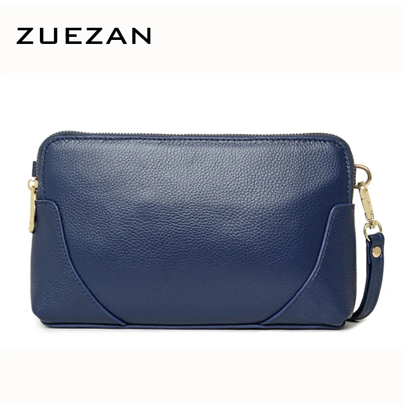 

Summer New 2 zippers Big Clutch Women GENUINE LEATHER Shoulder Bags Trunk Style TOP Layer Cowhide Crossbody bag Calfskin A205