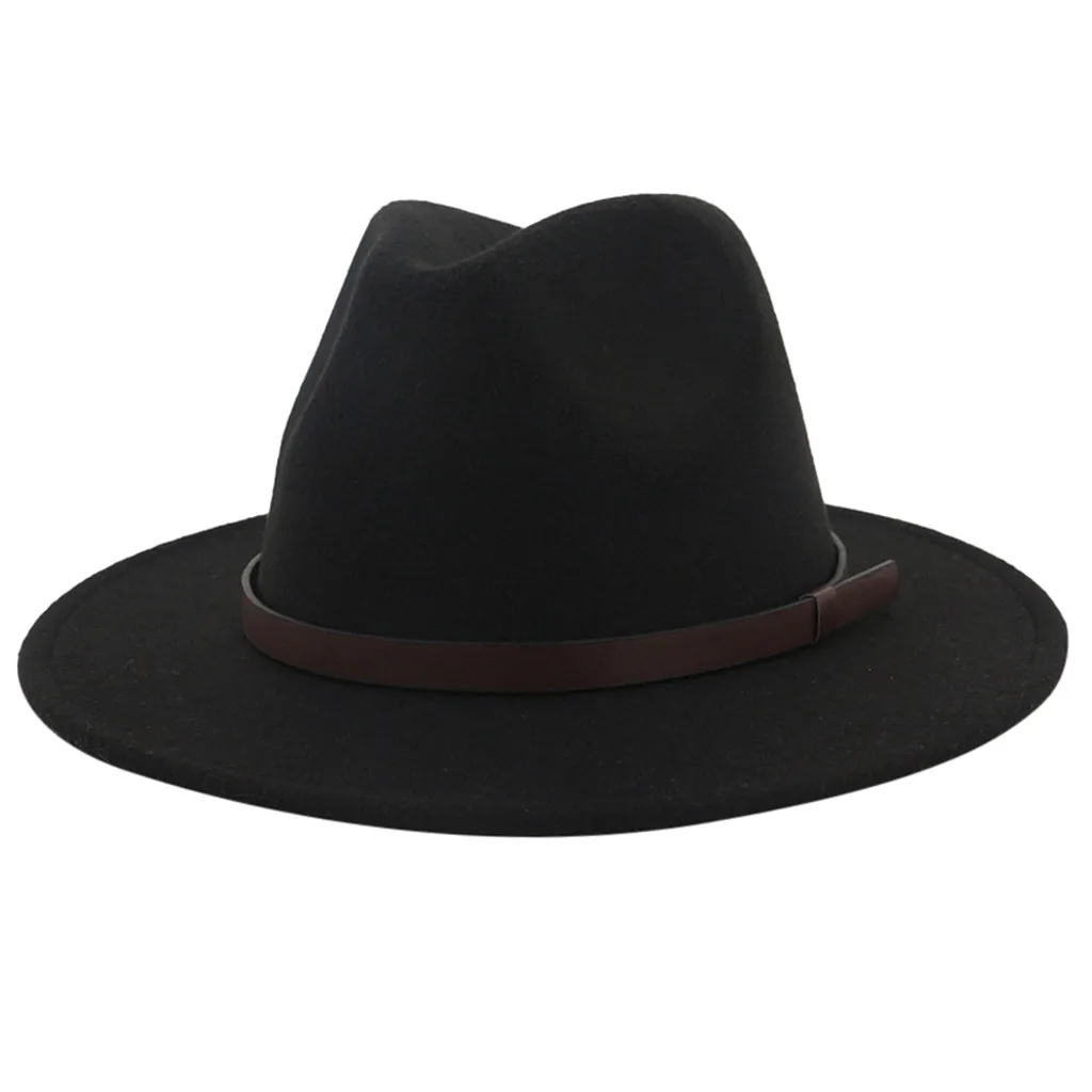 Шляпа Fedora для мужчин и женщин, зимние винтажные женские фетровые шапки для мужчин, модная черная верхняя джазовая шляпа Fedoras Chapeau Femme Sombrero Mujer