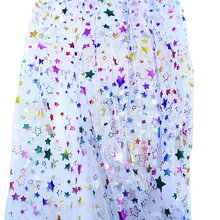 1,6*4 Yds Красочные Звезды Луна точки неэластичная сетчатая ткань с блестками шитье платье принцессы сценическая одежда свадебные украшения для вечеринок