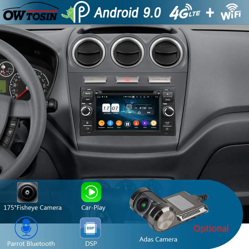 

7"IPS 1920*1080 8Core 4G+64G Android 9.0 Car DVD Player For Ford Mondeo S-max Focus C-MAX Galaxy Fiesta Form Fusion Connect DSP