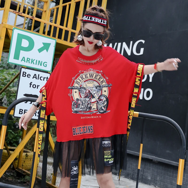 Бренд Tide, летняя новинка, с коротким рукавом, с принтом из ленты, прошитая сетчатая женская футболка, Студенческая свободная с коротким рукавом