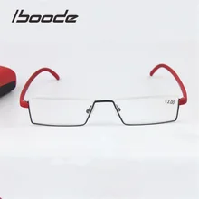 IBOODE TR90 металлическая полуоправа квадратные очки для чтения для женщин и мужчин пресбиопические очки женские мужские очки при дальнозоркости очки