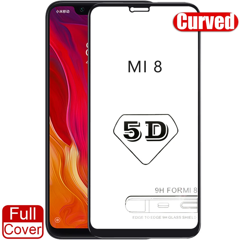 5D изогнутое Защитное стекло для экрана Xiaomi Mi 8 9H закаленное защитное A2 Redmi Note 5 Pro