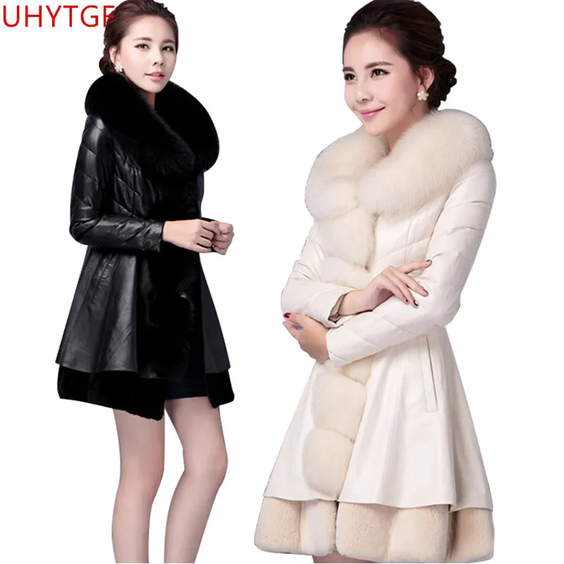 Зимнее пальто, женская куртка с меховым воротником, тонкая куртка из искусственной кожи, женская зимняя куртка большого размера, женские пальто из искусственной кожи, меховые пальто