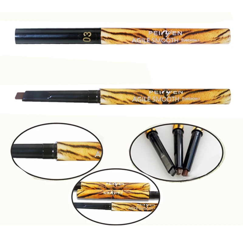 PNF профессиональные долговечные водонепроницаемые автоматические карандаши для бровей, косметика, черный, коричневый, гладкий, легко носить макияж, карандаш для бровей