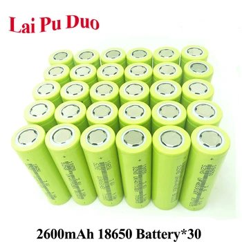 

18650 Battery 3.6V 2600mAh Li-ion Rechargeable batteries ICR18650-26F Batteria For Laptop Power Bank 30 Pieces Included
