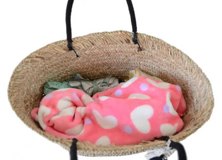 2018 Knitted Straw bag Summer Bohemia fashion women's handbags shoulder bags beach bag big tote bags tassel Big size Boho Style