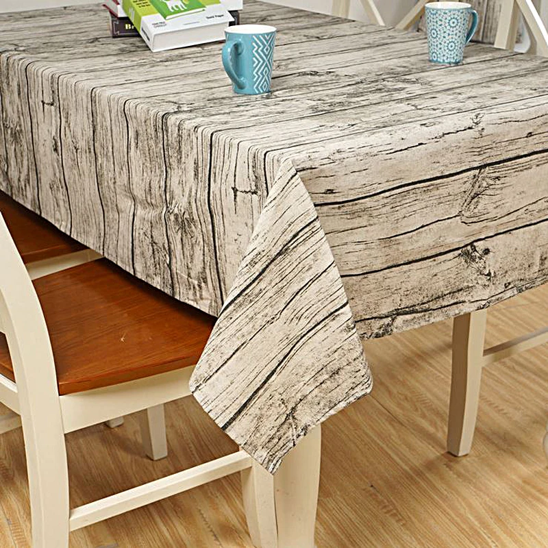 

Rectangle Europe Wood Striped Grain Table Cloth Cotton Linen Tablecloth For Table Home Waterproof Oilproof Table Cloth P0.2