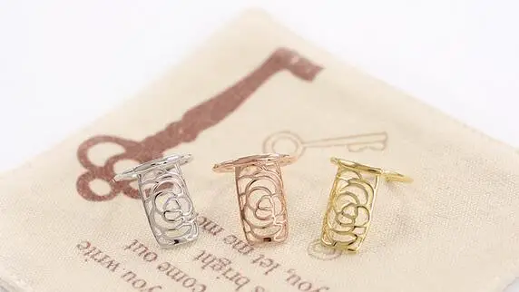 

hot sell new fashion graceful hollow flower nail ring 3 colors finger nail for women finger ring party wedding fine jewelry