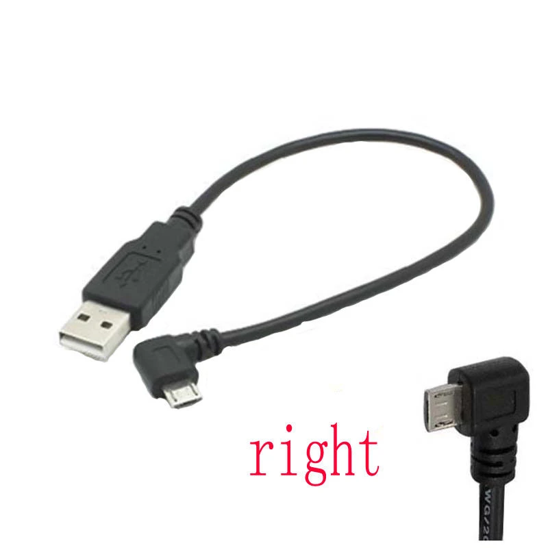 30 см USB 2,0 A папа влево вправо 90 градусов Угол Micro Usb кабель Шнур USB кабель для передачи данных адаптер разъем вверх/вниз/влево/вправо стиль