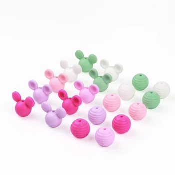 

BPA Free Silicone Beads 10pc Mini DIY Teether Chain Nipple Soothers Accessories Silicone Pendant Teethers