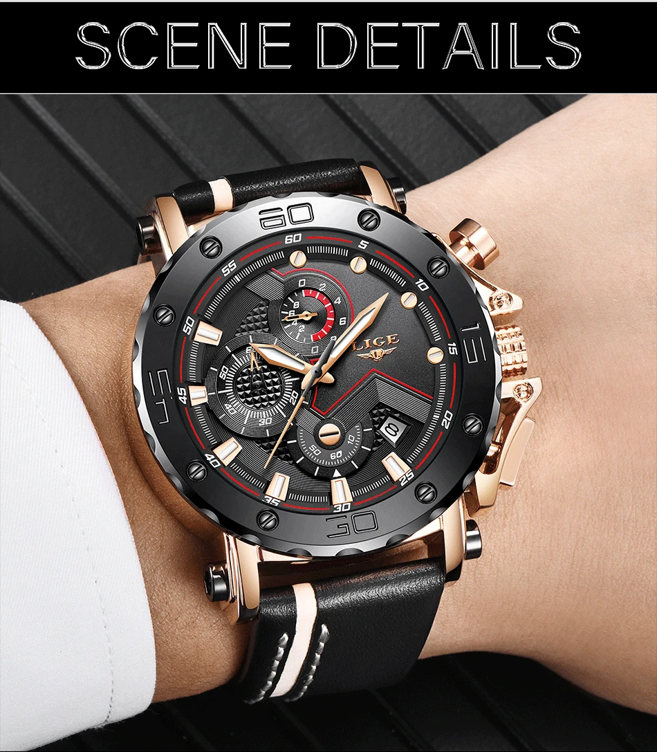 2022 LIGE New Mens Watches Luxury Large Dial Military Army Quartz Watch Fashion Casual Waterproof Wristwatch Business Watch Men