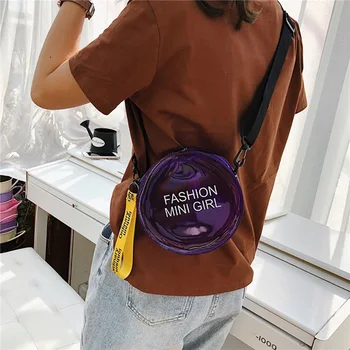 

Designer Round Bags For Women 2019 Clear Transparent Jelly Bag Shoulder Bag Beach Letter Candy Women Crossbody Famous Brand