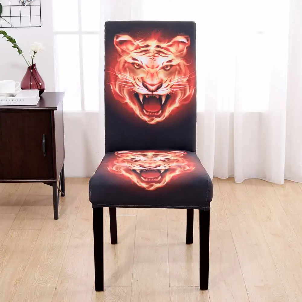 

Tiger Elastic Floral Slipcovers Chair Covers Spandex Stretch Removable Dining Chair Cover With Backrest Modern Kitchen Seat Case