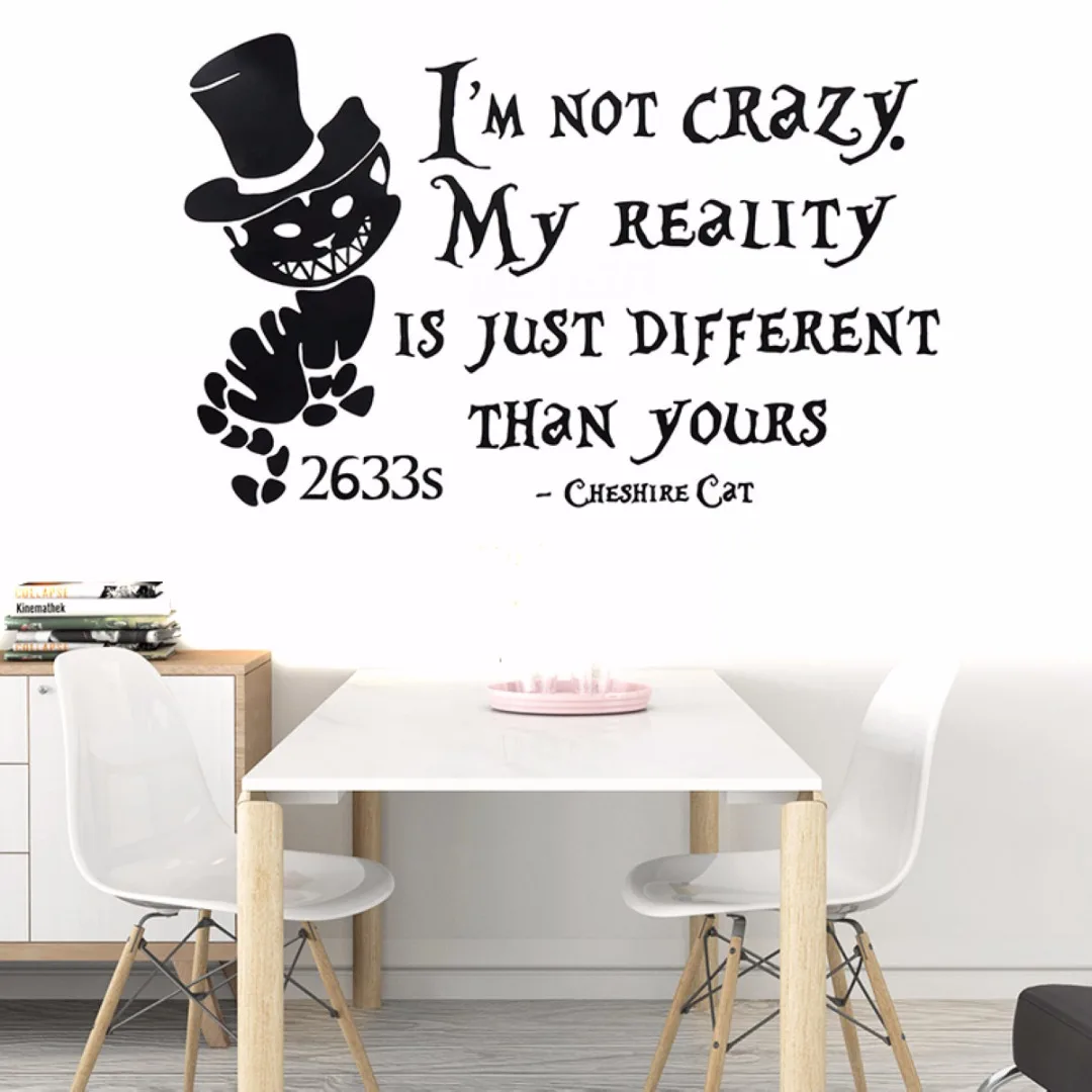 Wall Stickers Alice In Wonderland Cheshire Cat Wall Paper Vinyl Removable Home Decor Wallstickers