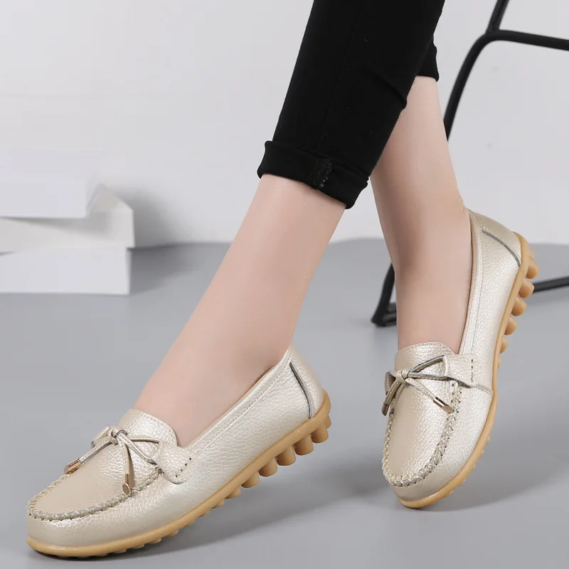 

2019 women flats casual shoes large size 36-45 female leather non-slip comfortable shoes or10