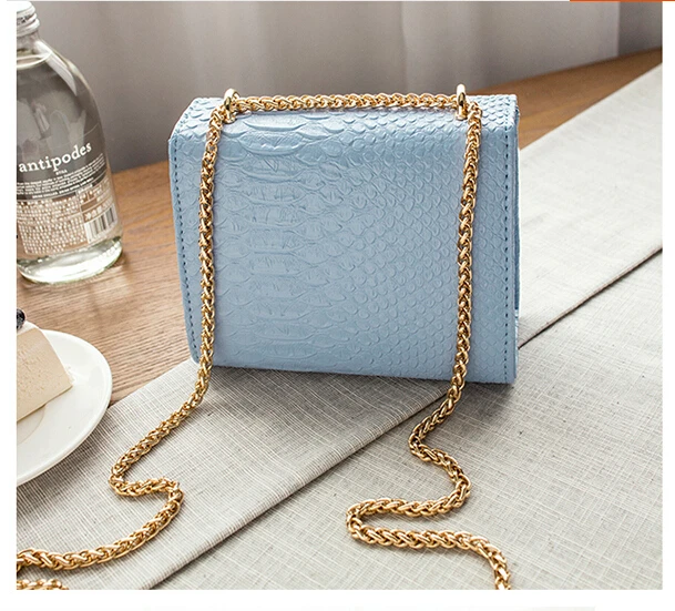 Новая модная мини-сумка на цепочке с узором «крокодиловая кожа», Женская сумочка, маленькая сумка-мессенджер для ноутбука, сумка на плечо с цепочкой синего цвета l6598