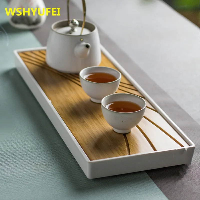 

Brief bamboo tea tray plastic tea accessories pallet japanese style bamboo circle dry water tea sets