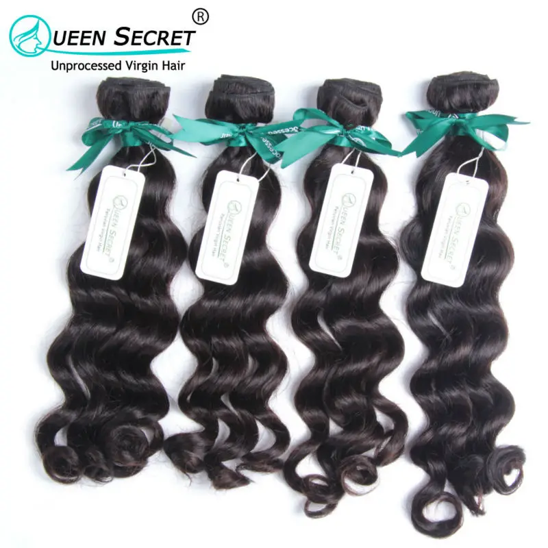 

Queen Secret 100% human hair extension 1pc a lot free shipping virgin 6A Peruvian natural wave hair weaving