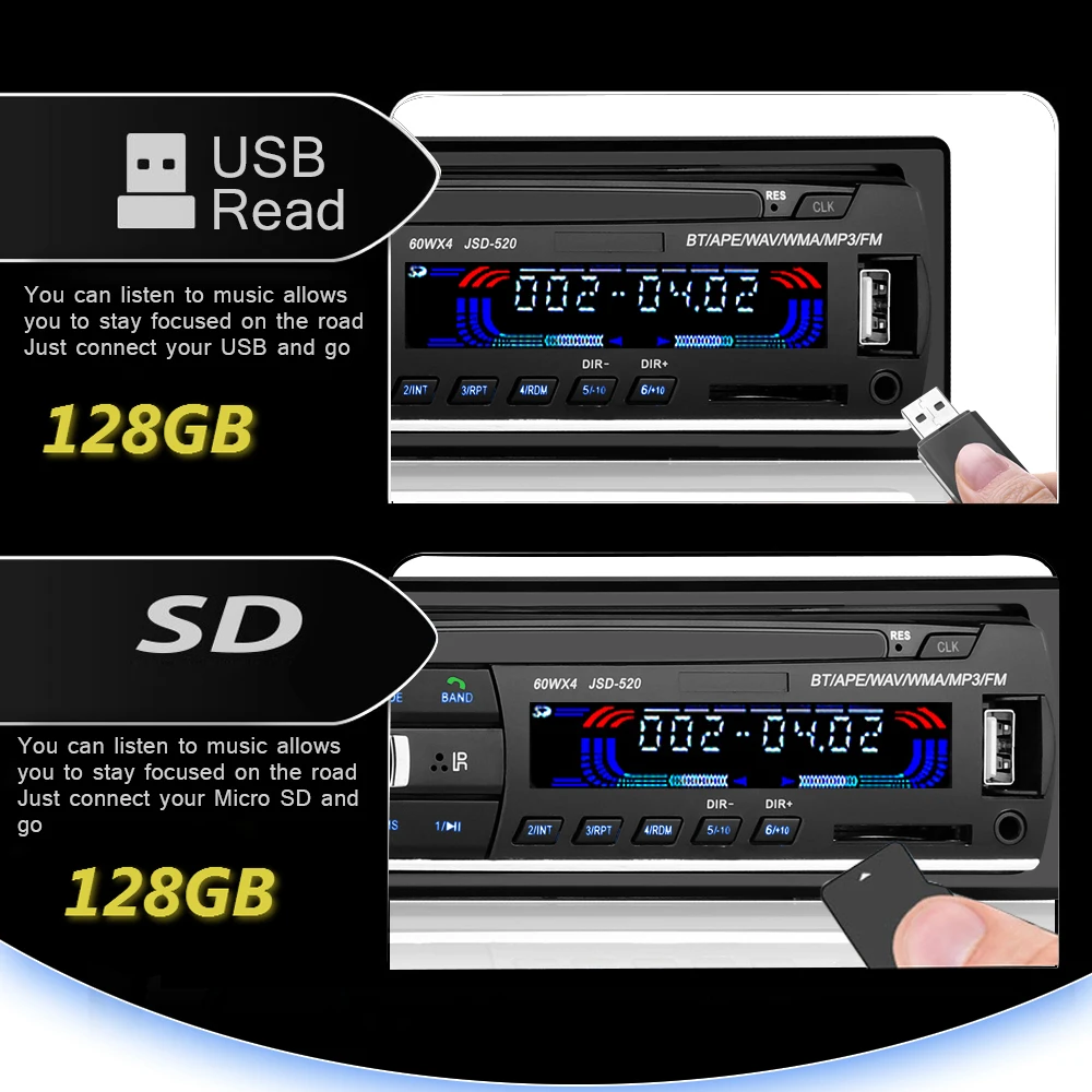 Автомагнитола Onever 12 в Bluetooth автомобильный стерео в тире 1 Din FM Aux вход приемник SD USB MP3 MMC WMA автомобильный Радио плеер