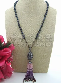 

N041102 Pearl Crystal CZ Pendant Necklace