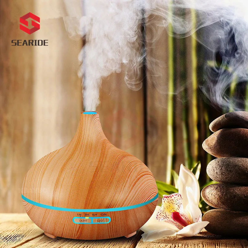 

Searide 300ml USB Aroma Diffuser Air Humidifier with 7Color Changing LED Lights USB cool mist maker Air Purifier for Office Home