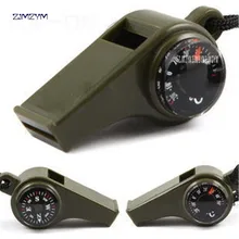 200 шт./лот 3 in1 свисток с компасом и термометром для наружного Пеший Туризм аварийное снаряжение выживания ABS Материал компасы зеленый