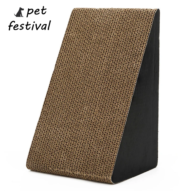 Pet фестиваль кошка скретч доска треугольной формы гофрированная кошка игрушечные домашние питомцы высокого качества охраны окружающей среды