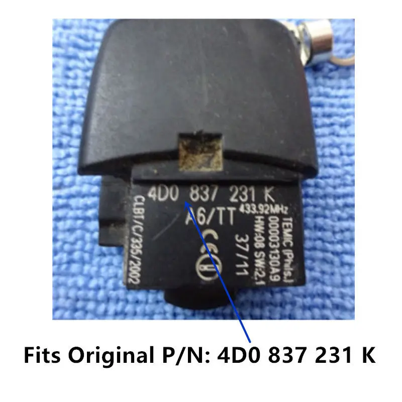 Обновленный дистанционный ключ брелок Keyecu 433 МГц ID48 для Audi A6 TT 1998 2006 4D0 837 231 K|Ключ