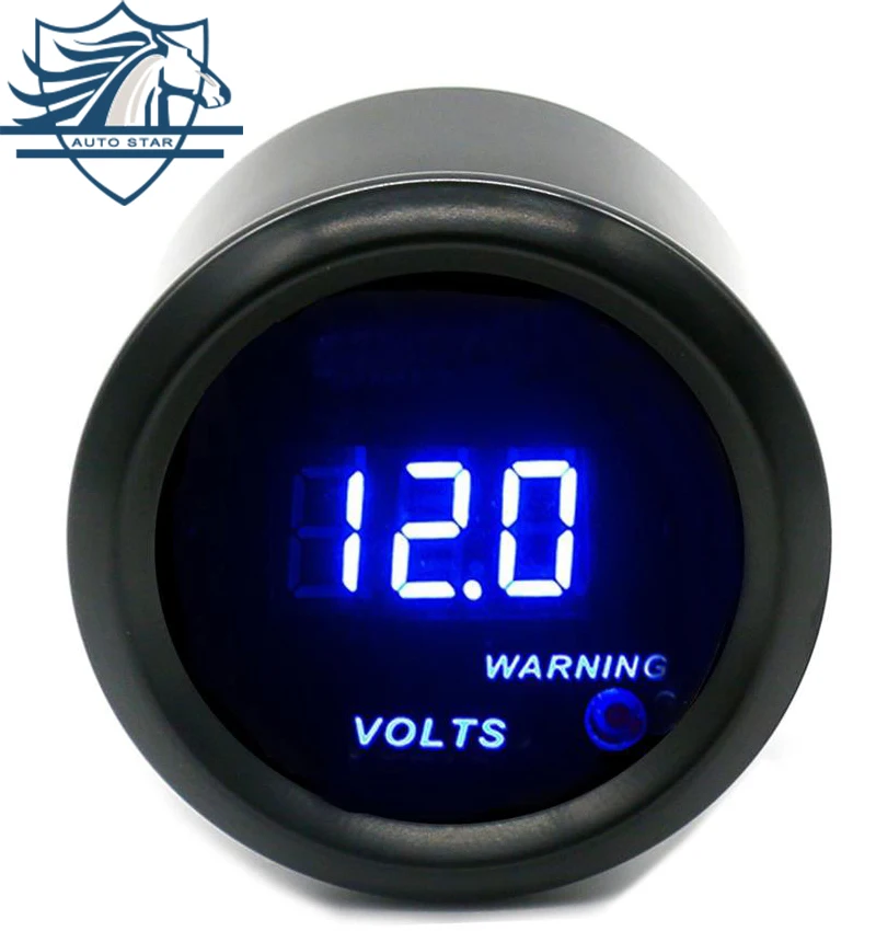 

2-Inch 52mm Car Blue Digital LED Voltage Gauge Meter Measure 0-15V Vehicle Warning Protector Auto Battery Tester