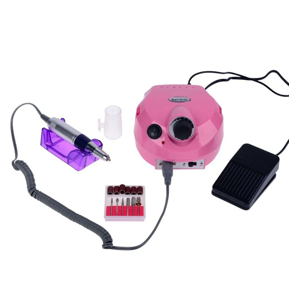 

Cute Pink 110/220V 35000 RPM Pro Electric Nail Art Drill File Bits Machine Manicure Kit Professional Salon Home Nail Tools Set