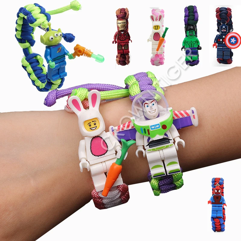 

toy storyBuzz Lightyear block Bracelet Figure Super Hero Iron Man Batman Darth Vader Chicken Unicorn Building Blocks Bricks Toys