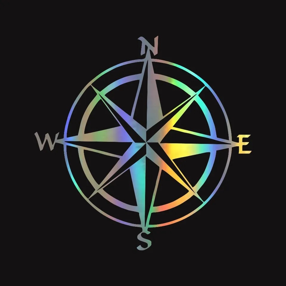 Cunymagos Car Styling Compass Travel Wanderlust Direction NSWE Car Stickers Creative Funny Car Body Door Window Wall Decal Sticker 1515cm (3)