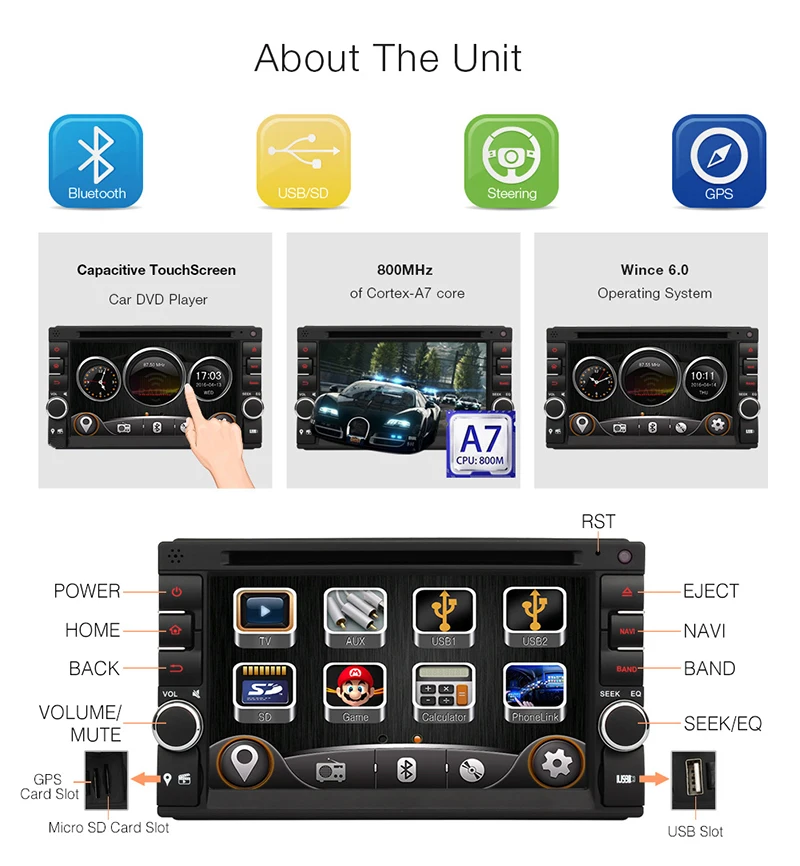 Flash Deal Eunavi DK6545 6.2 inch In-Dash Double 2 Din Car DVD Player GPS Stereo Head Unit Radio Navi CD MP3 USB Capactive Screen 2