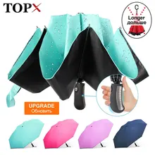 Paraguas plegable inverso para lluvia para hombres y mujeres, Paraguas grande con revestimiento negro a prueba de viento, Paraguas de regalo, Parasol automático, Paraguas de negocios para coche(China)