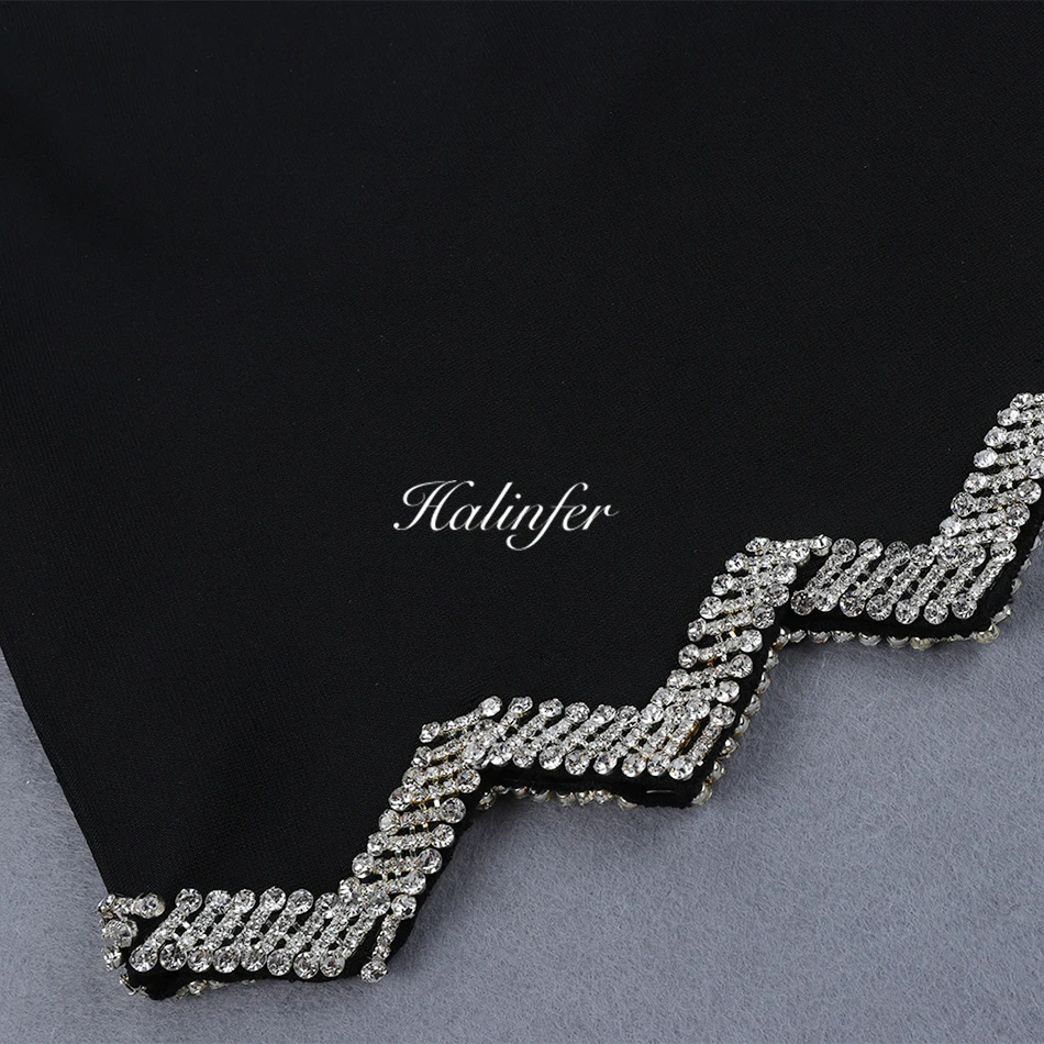 Halinfer 2018 New summer women dress sexy bodycon strapless 2 piece bandage dress chic celebrity party apricot dresses vestidos Dresses