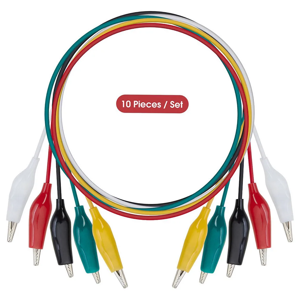 

Brand New 10Pcs Alligator Clip line Electronic DIY Test Lead Crocodile Double head Alligator Clips Roach Clips Test jumper Wire