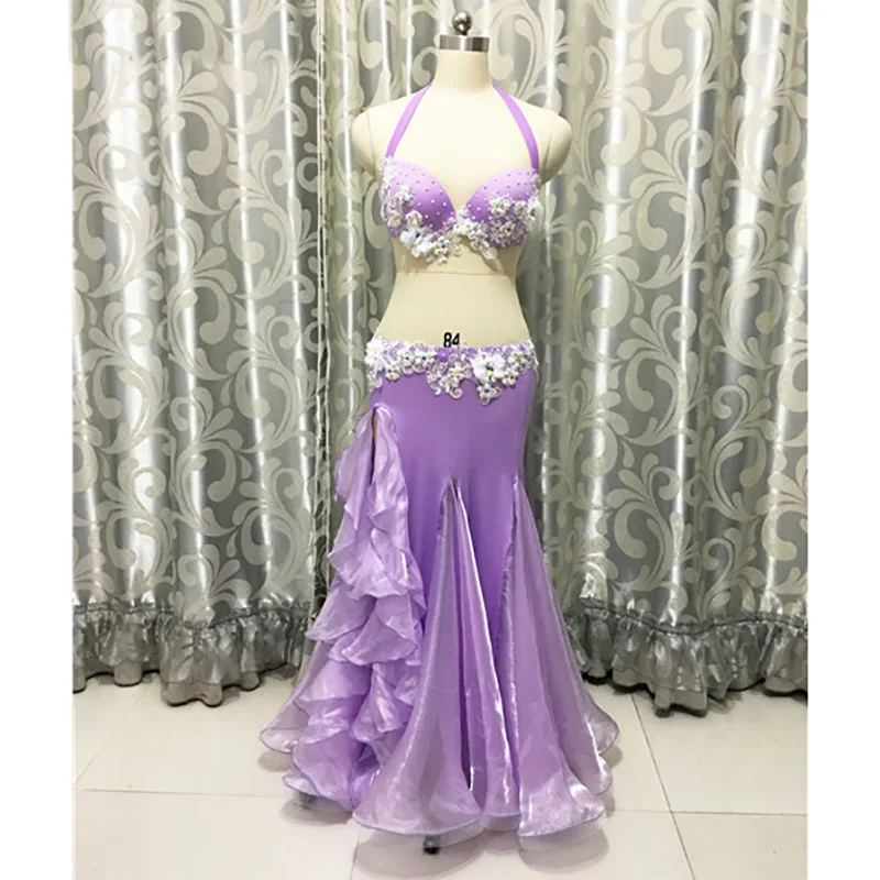 2018 Классическая танец живота костюм для дам фиолетовый цвет платье профессиональные женское платье модные, пикантные конкурентоспособная