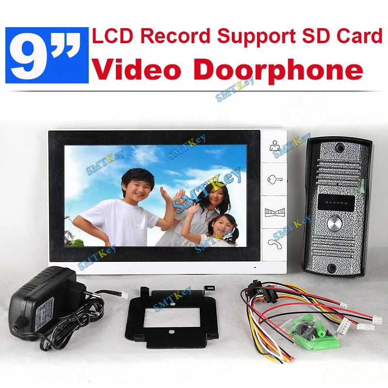 

DP-998R 9 inch TFT Monitor LCD Color Video Record Door Phone DoorBell Intercom System with IR camera