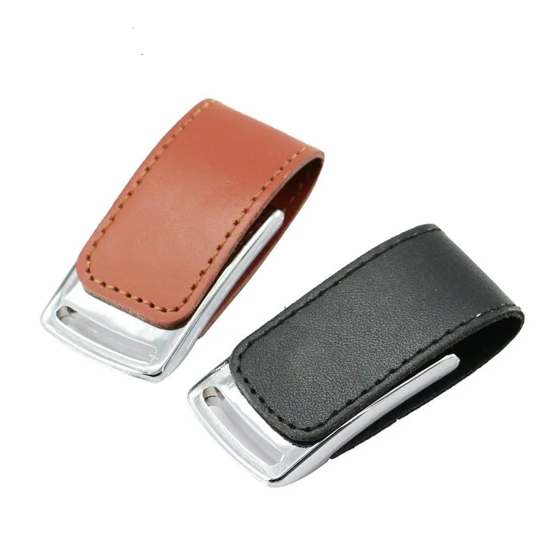 

Leather Memorry USB 2.0 Usb Flash Drive 4GB Key Chain Memory Stick Flash Pen Drive 8GB 16GB 32GB 64GB Pendrive 128GB Gift