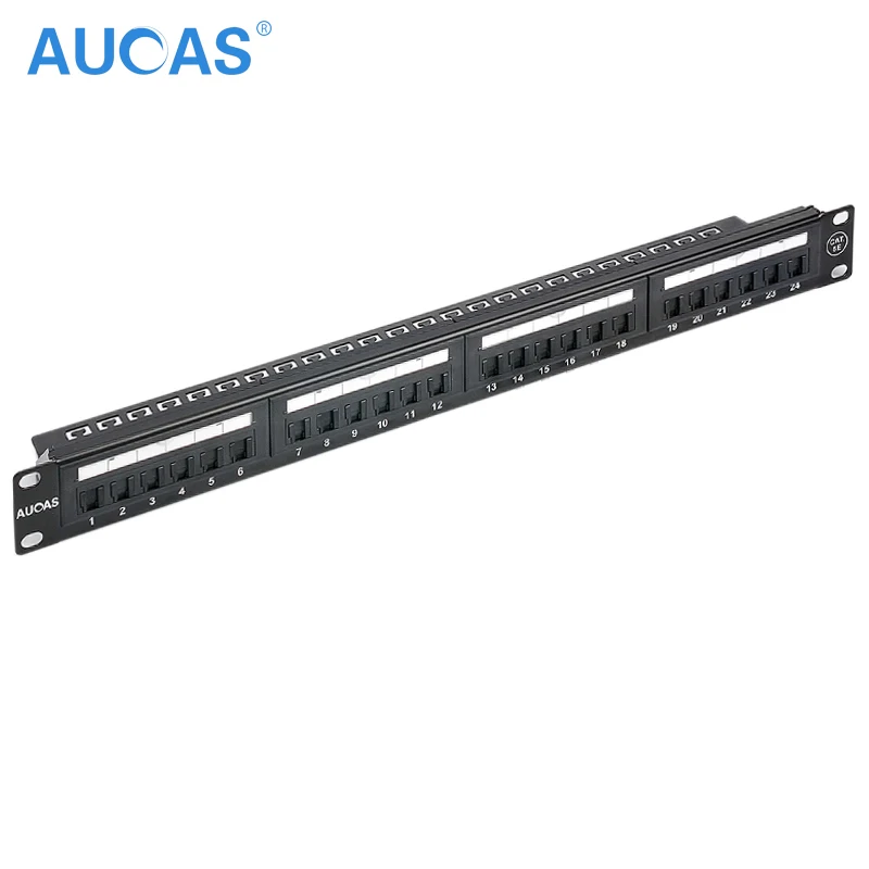 AUCAS Анти Пыль CAT5E 24 порта патч-панель рамка с RJ45 keyston модуль jack Разъем адаптеры