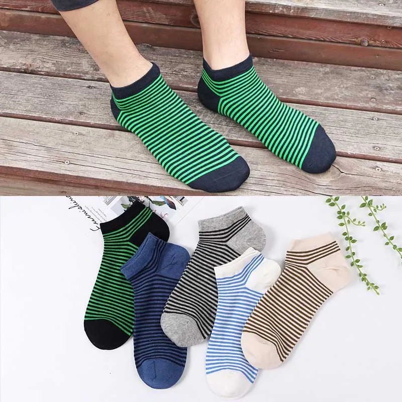 

Summer explosions socks fashion new men's cotton invisible socks striped socks mens boat socks