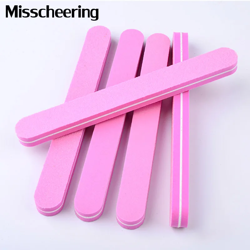 

5Pcs/Set Thick Nail File 100/180 Pink Sandpaper Buffer DIY Nail Tips Polishing Pedicure Tools Professional Manicure Nail Kits