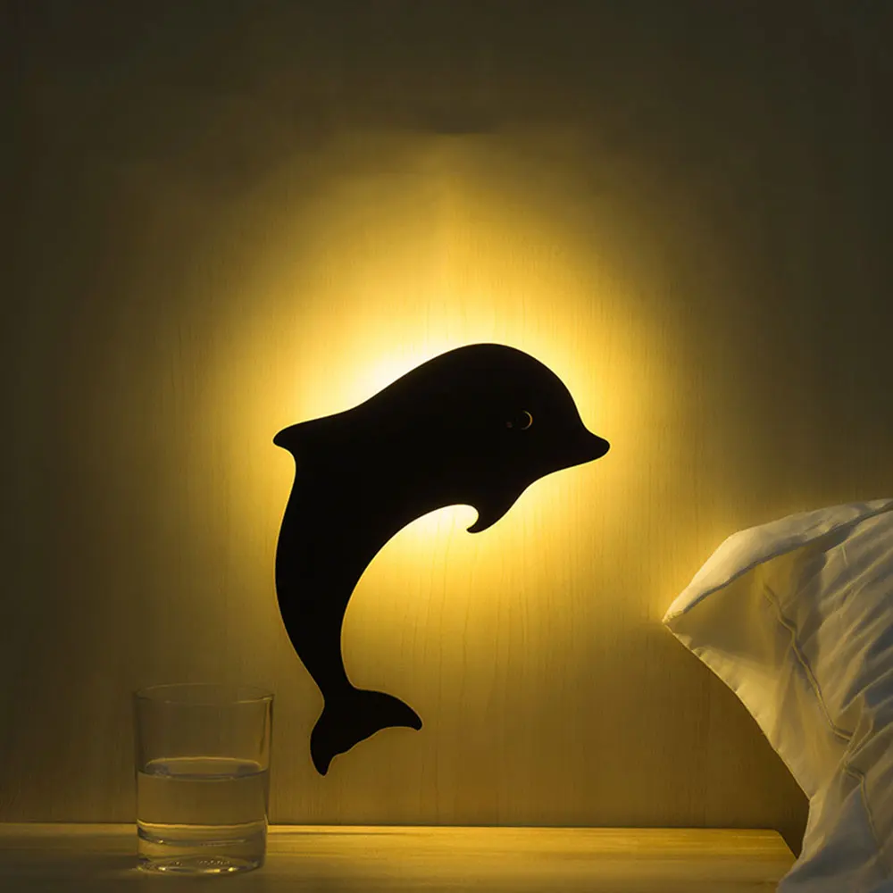

LED sensor night light bedroom bedside lamp atmosphere projection lamps kitchen corridor stairs wall decoration gift lights