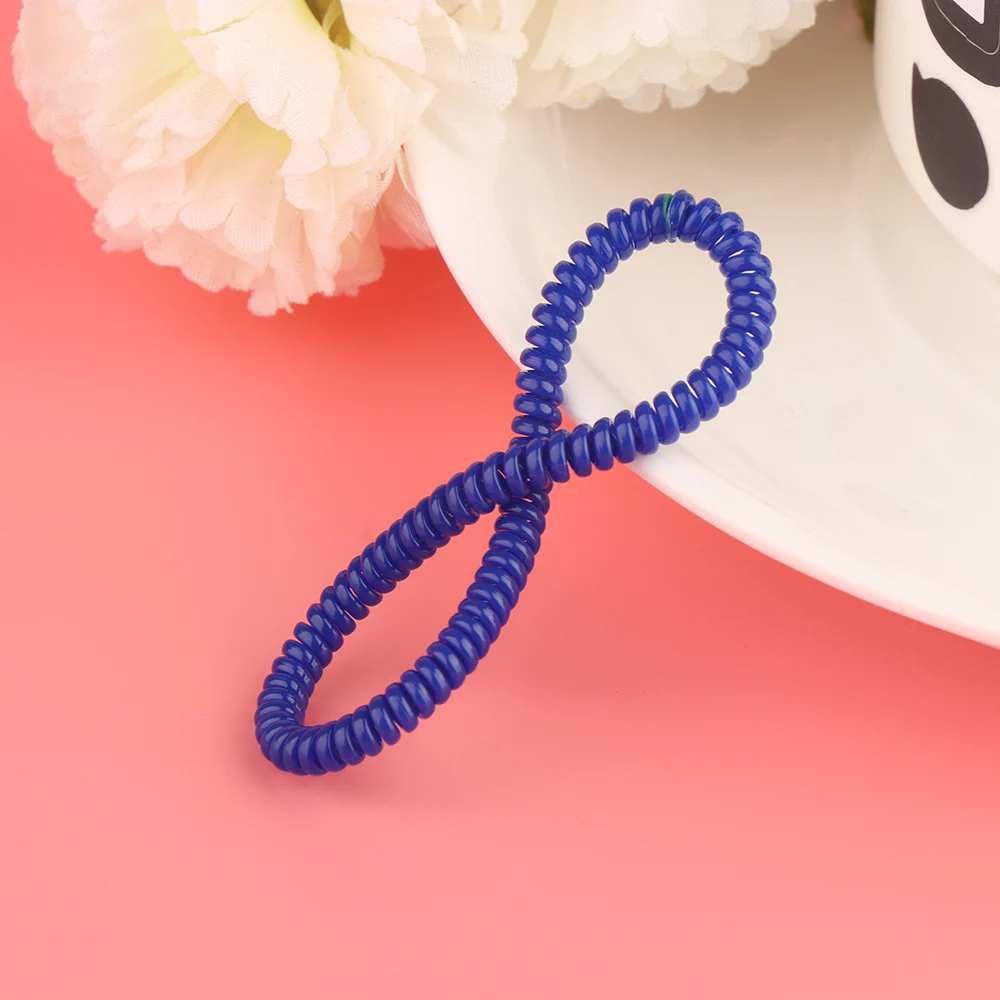 hair clips 20 PCs Super Thin Elastic Hair Ropes Girl Rubber Telephone Wire Style Hair Ties Plastic Ropes Ponytail Holder Hair Accessories Women's Hair Accessories