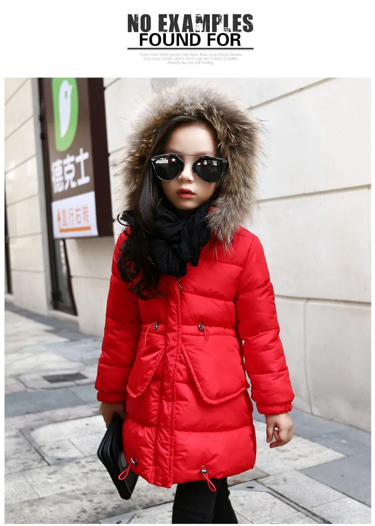 Детские зимние куртки для девочек 20016 новое поступление зимнее пальто для девочек толстое теплое шерстяное пальто с воротником для девочек зимнее